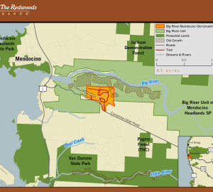 Map of Big River-Mendocino Old-Growth Redwoods