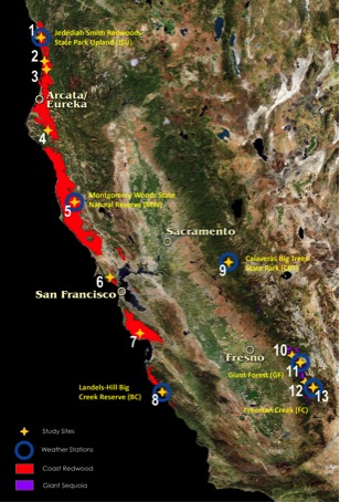 RCCI research sites with weather stations.