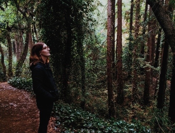 Lisse takes in the scenery at Joaquin Miller Park