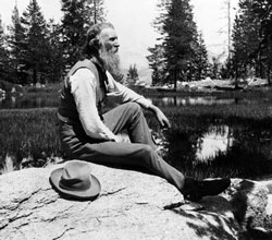 John Muir in his beloved Sierra Nevada. Photo courtesy the National Park Service.