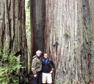 Tom and me, overjoyed with our redwoods experience