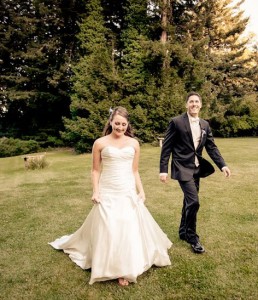 Meredith and Dan on their big day with the redwoods as their backdrop. Photo credit: Gary Sexton