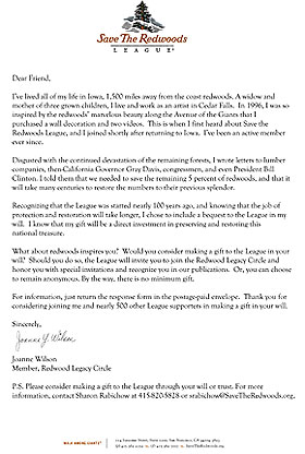 Letter from Joanne Wilson