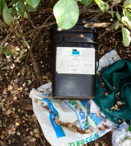 Chemicals found in the forest after a bust.
