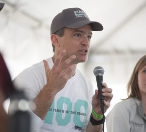 League President Sam Hodder and Emily Burns, Director of Science, Planning & Education, were among our panelists discussing redwoods’ secrets and how to help protect the forest. Photo by Paolo Vescia