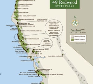 Map of 49 Redwood State Parks