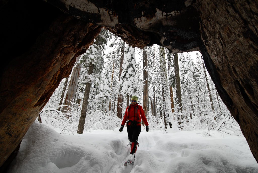 woman snowshoeing