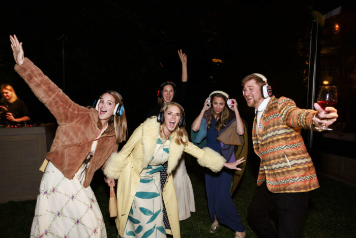 Take Me To The Trees attendees enjoying an audio experience