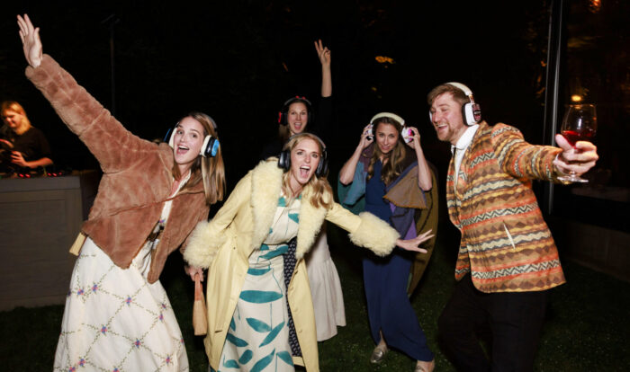 Take Me To The Trees attendees enjoying an audio experience