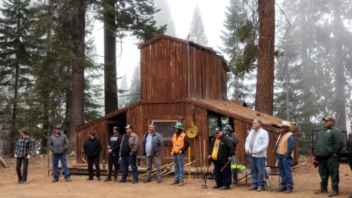 partners gathered at the cultural burn site at Alder Creek