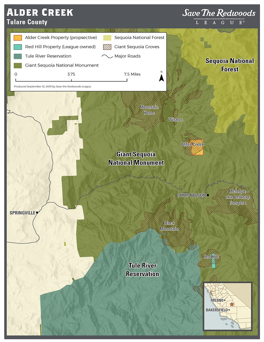 Map of Alder Creek