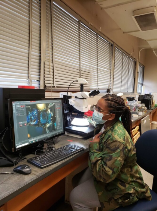 Female BIPOC starter grant researcher at work