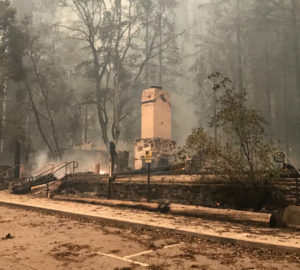 Visitor Center building burned to the ground after the fire