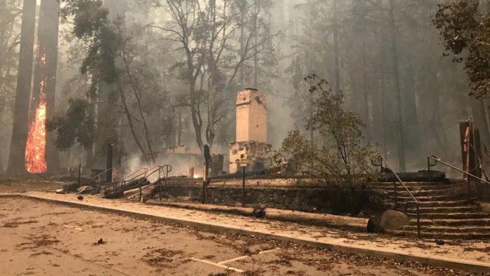 Visitor Center building burned to the ground after the fire