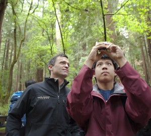 Students collected data about the redwoods forest at BioBlitz 2014.