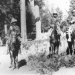 In this 1899 photo, Buffalo Soldiers in the 24th Infantry carried out mounted patrol duties in Yosemite. Photo courtesy of Yosemite Research Library