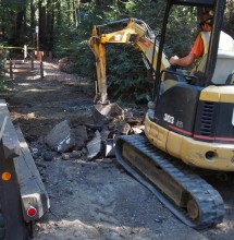 In fall 2015, California Conservation Corps crews and contractors removed part of the old Pfeiffer Falls Trail’s concrete and constructed a beautiful, small dirt section of trail. League members’ gifts have supported the planning and rebuilding of the rest of the Pfeiffer Falls Trail.