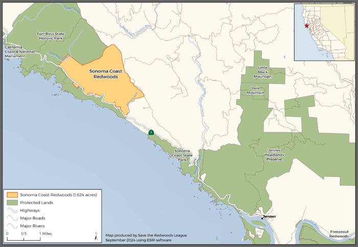 Sonoma Coast Redwoods map