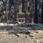 Damaged Big Basin park gatehouse