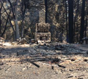 Damaged Big Basin park gatehouse