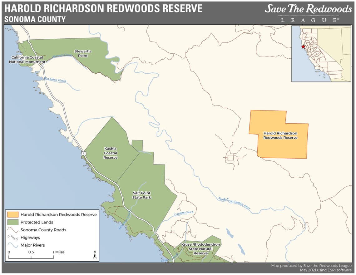 Harold Richardson Redwoods Reserve Map