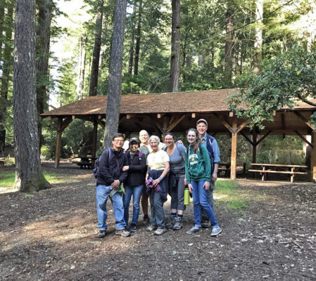Rolando Cohen, Chief Operating Officer and Chief Financial Officer, and Harry Pollack, General Counsel, for Save the Redwoods League led a hike at Portola Redwoods State Park for our Free Second Saturdays at Redwood State Parks event in February. Photo by Rolando Cohen