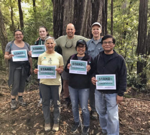 Rolando Cohen, Chief Operating Officer and Chief Financial Officer, and Harry Pollack, General Counsel, for Save the Redwoods League led a hike at Portola Redwoods State Park for our Free Second Saturdays at Redwood State Parks event in February. Photo by Rolando Cohen