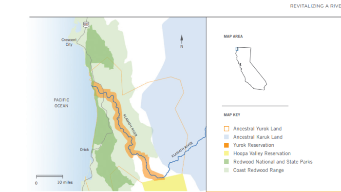 Map inset of the Klamath