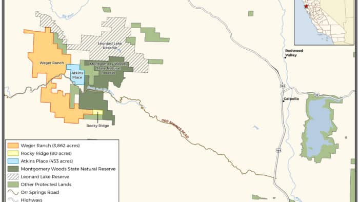 Montgomery Woods State Natural Reserve Map