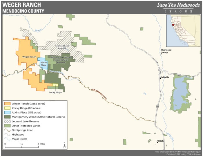 Weger Ranch location map, October 2022