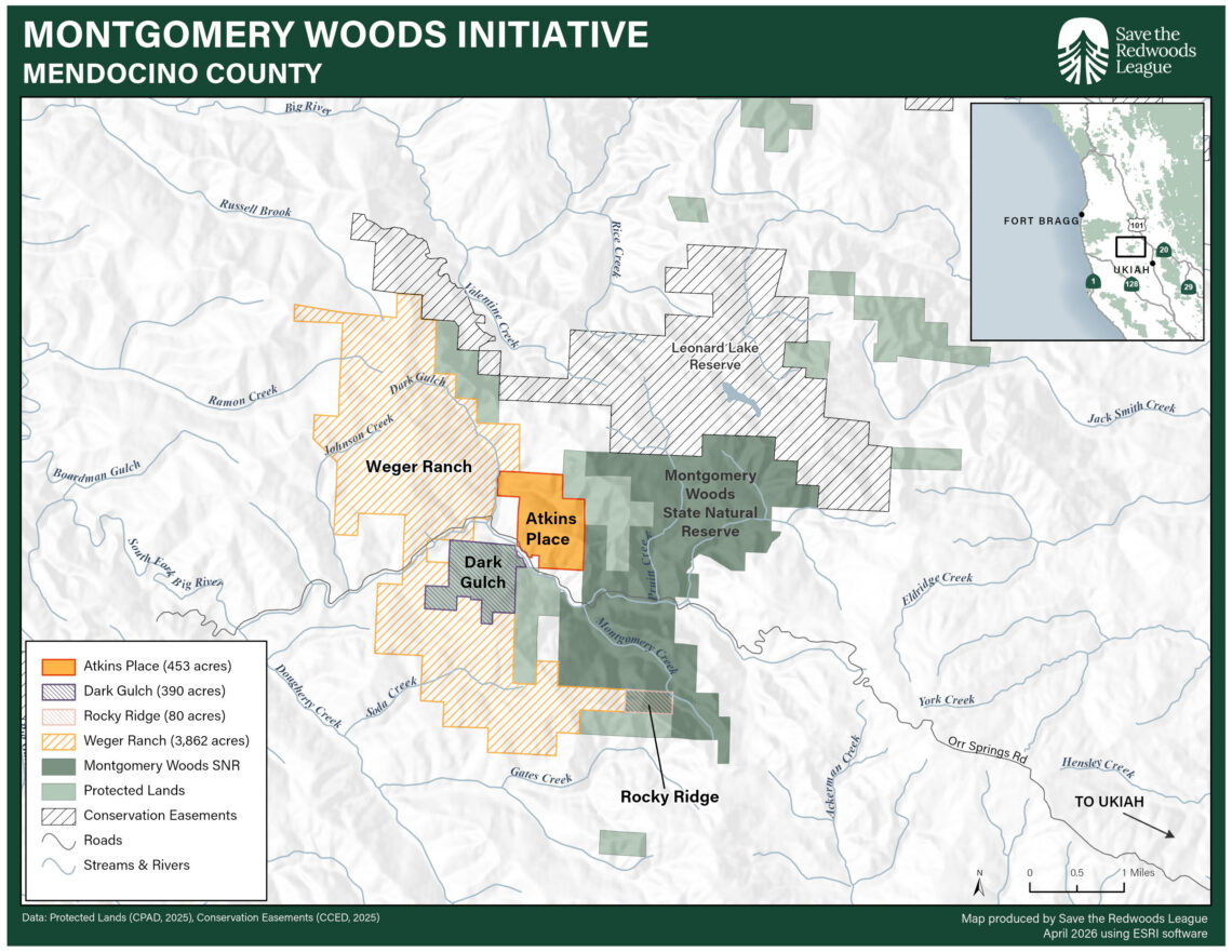 Map of Montgomery Woods Initiative with Atkins Place
