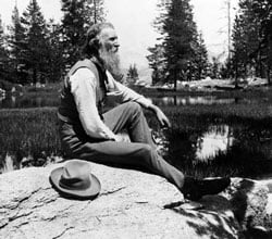 John Muir in his beloved Sierra Nevada. Photo courtesy the National Park Service.