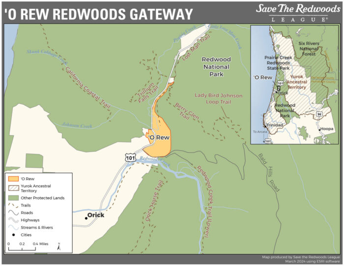'O Rew Redwoods Gateway Map
