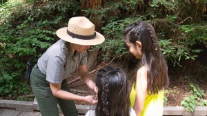 Mia Monroe is Site Supervisor at Muir Woods National Monument, shows kids the wonder of redwoods.