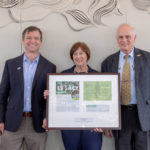 League President Sam Hodder, left, Board member Peggy Light, and Redwood Legacy Chair Mike Helms.