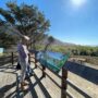 A deck with a view of the marsh and ocean and interpretive signs about fire and wetlands, is a great place for school and community groups to learn about the area. Photo by Jennifer Charney, Save the Redwoods League