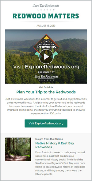 Redwood Matters email newsletter issue