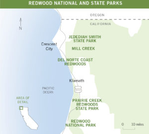 Redwood National & State Parks map