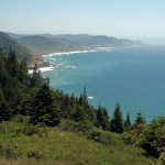 View of the coastline from the hills