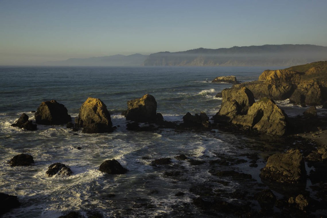 vista of the rugged coastline