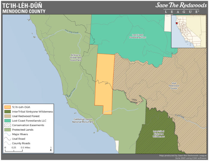 Tc’ih-Léh-Dûñ location map, June 2021