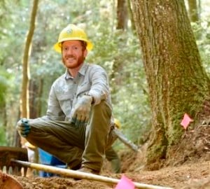 As part of a Student Conservation Association crew, Tyler Imfeld helped rebuild a popular trail in Humboldt Redwoods State Park with support from Save the Redwoods League and partners.