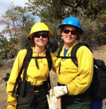 Laura Lalemand and Lenya Quinn-Davidson on the fire line.