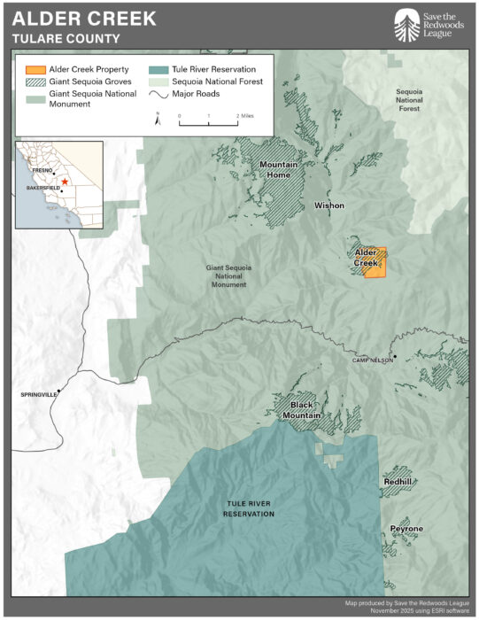 Map of Alder Creek and surrounding area