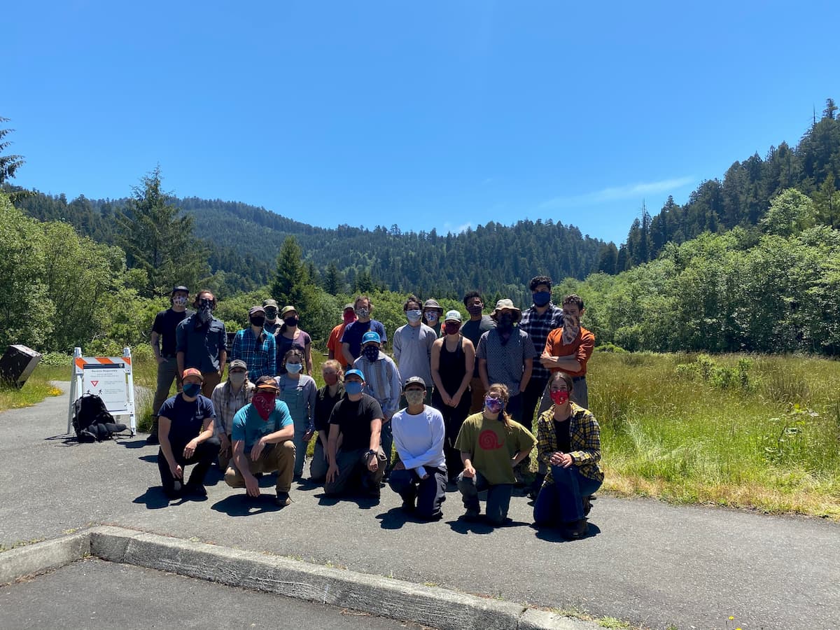 New 2020 Redwoods Rising apprentices pose for a picture at their first field outing. 