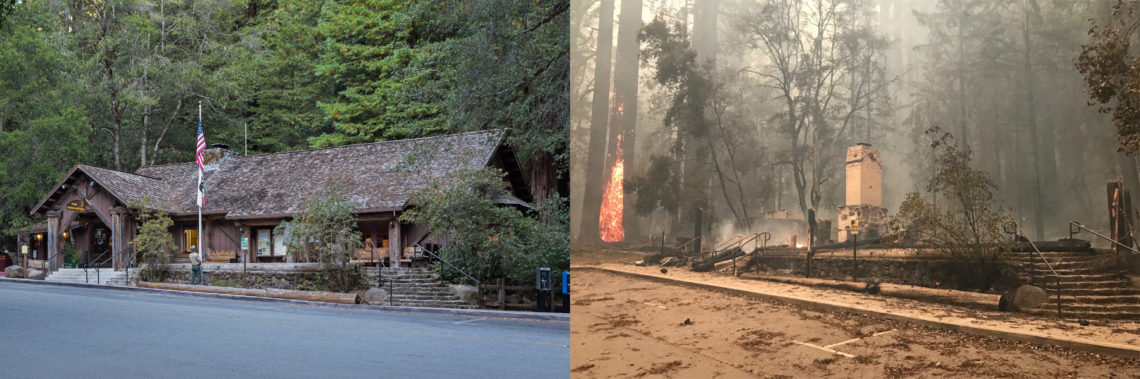 Visitor Center building burned to the ground after the fire