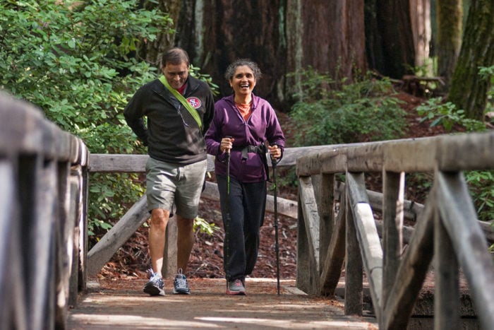 Couple hiking at Big Basin Redwoods State Park