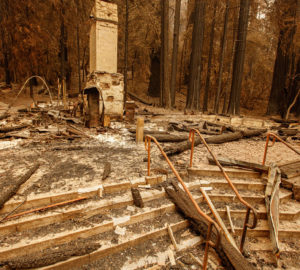 Damage in Big Basin building