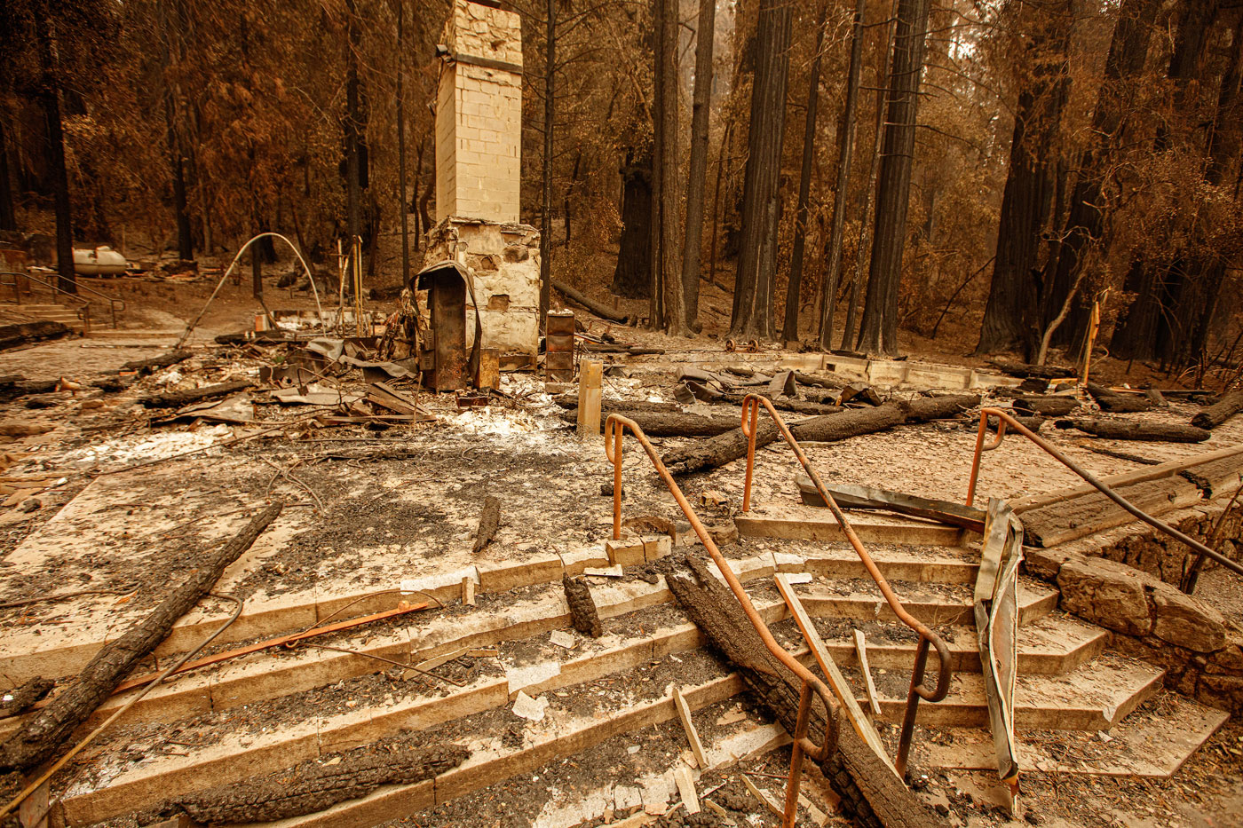 Damage in Big Basin building