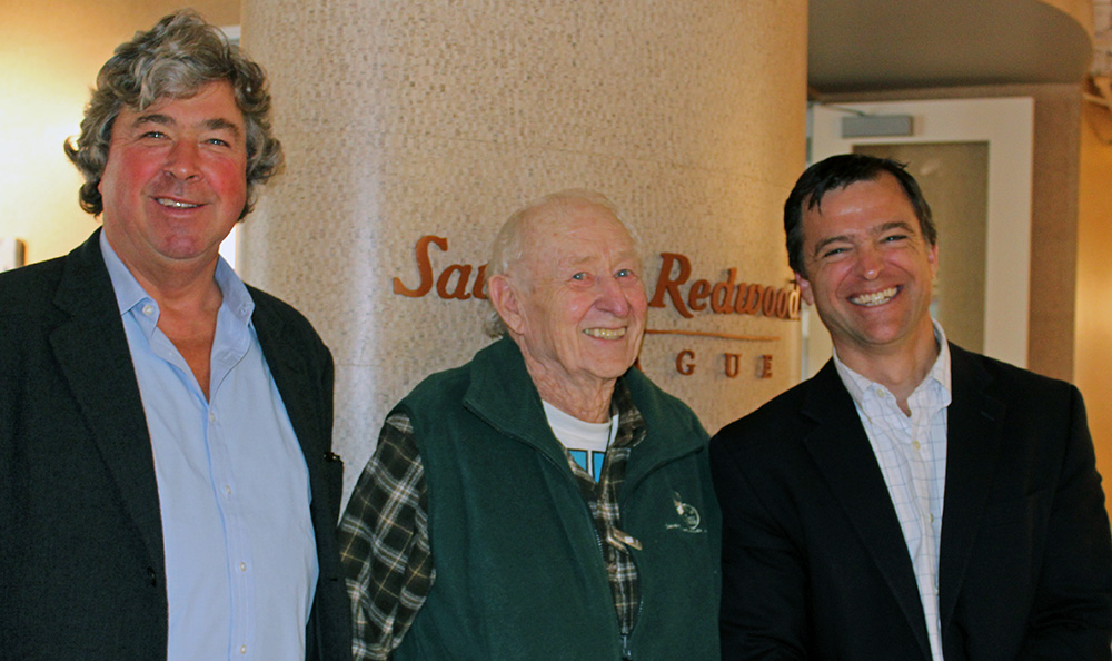 Dr. William J. Libby with Justin Faggioli, League Board Chair, and Sam Hodder, League President and CEO.